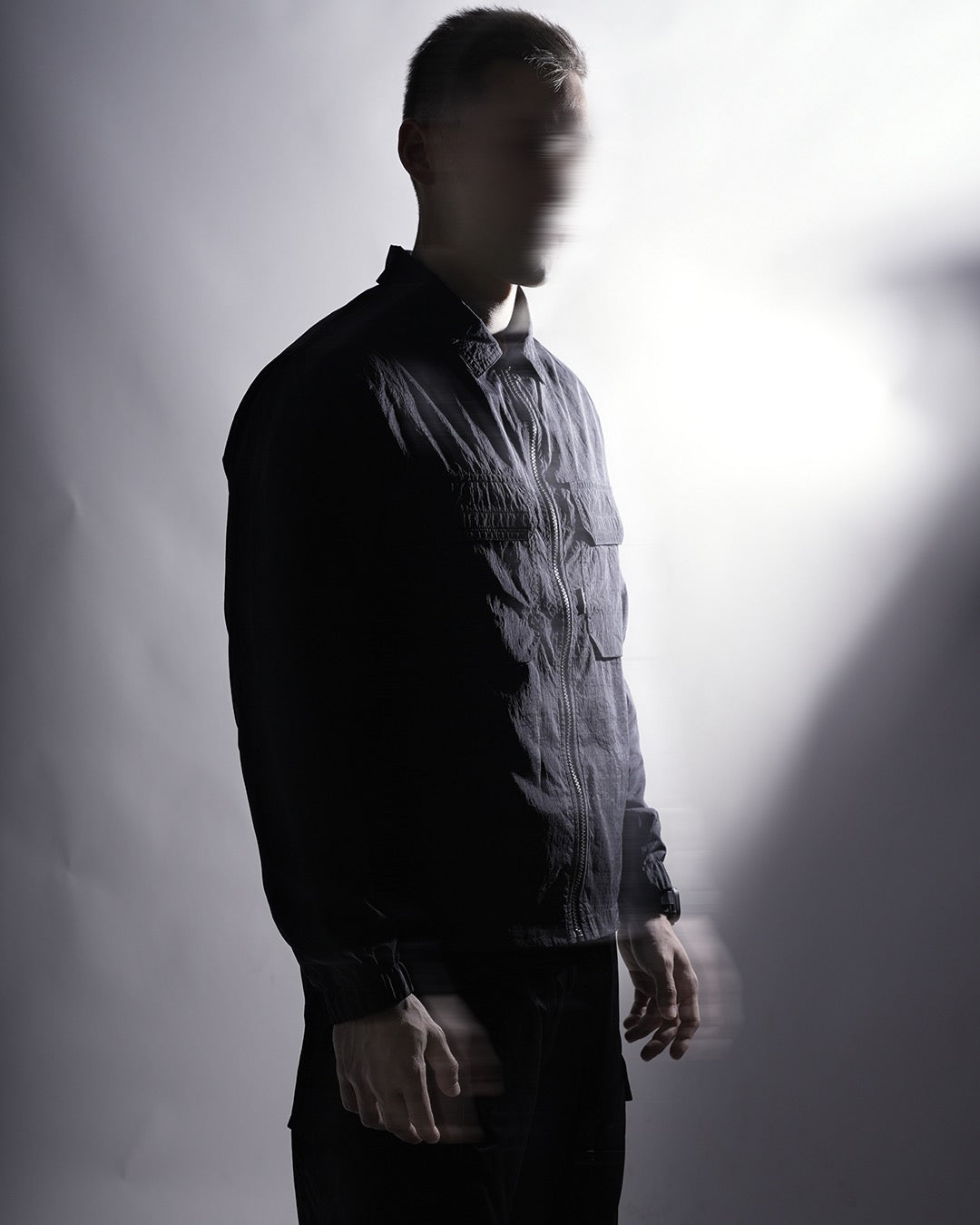 Teivaz black zip overshirt