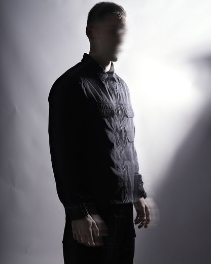 Teivaz black zip overshirt