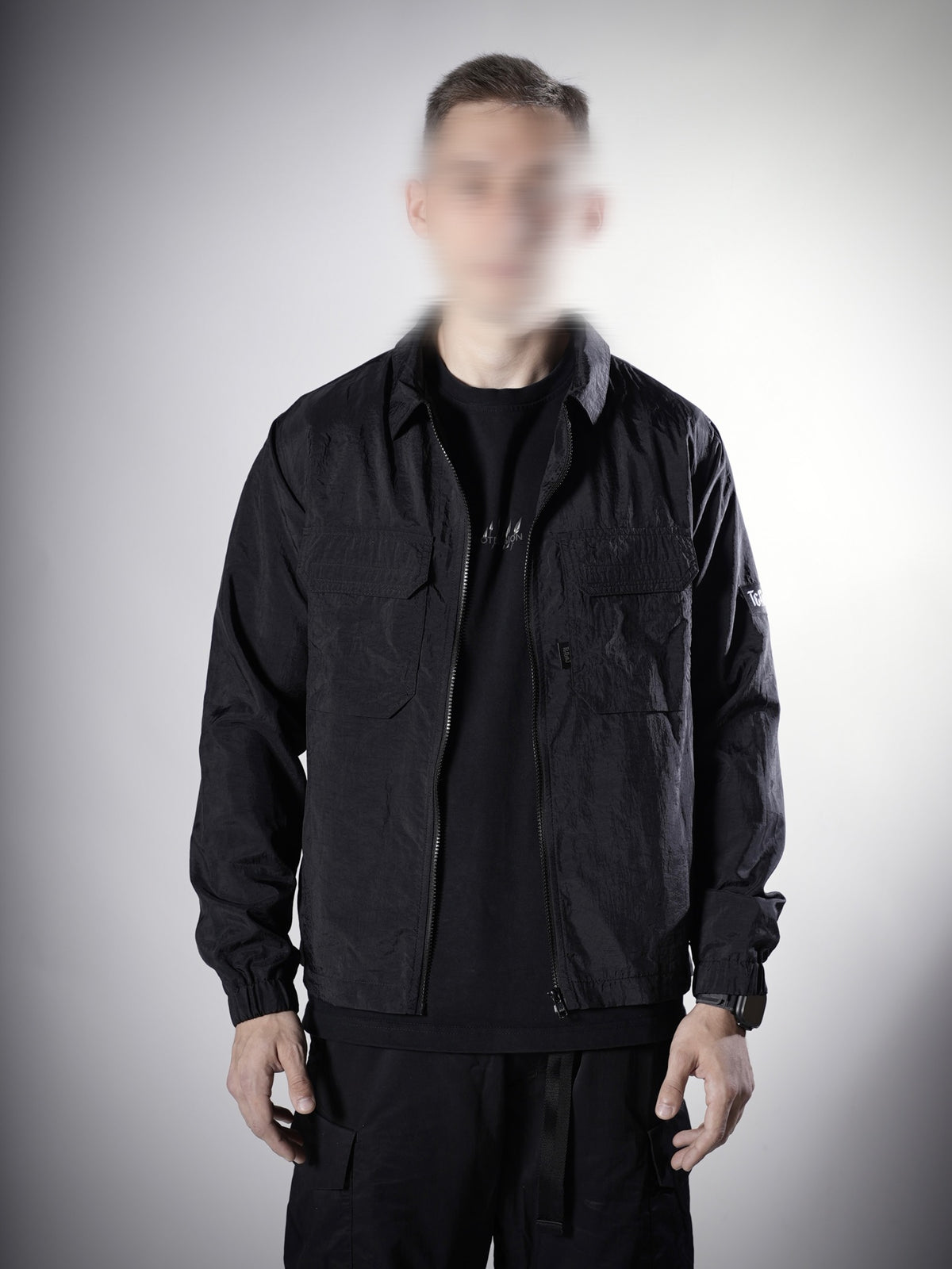 Teivaz black zip overshirt