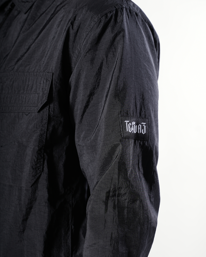 Teivaz black zip overshirt